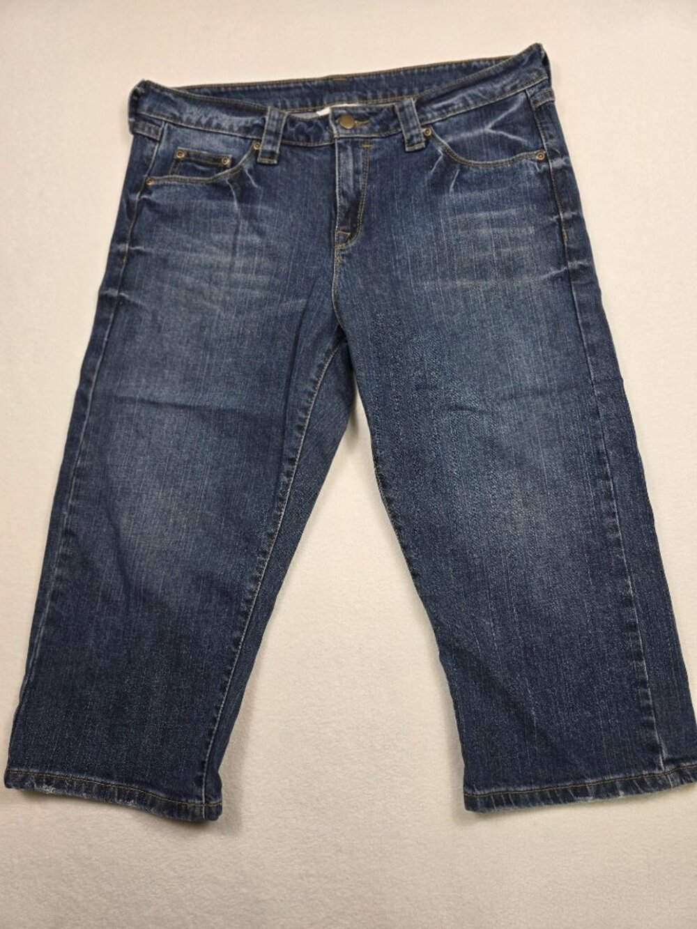 Garnet Hill Womens Size 10P Denim Capri Jeans Mid-Rise Blue